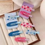 Daiiibabyyy  2pcs Dopamine Vitality Girl Fruit Series Seamless Duckbill Hair Clip, Cute Sweet Strawberry Blueberry Grape Bangs Side Clip