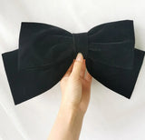 DAIIIBABYYY  -  Miss high-end oversized bow headwear hairpin black velvet face small back head hair accessories female