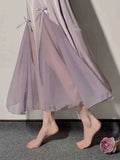 Daiiibabyyy Spring Sexy Silk Strap Dress Women French Elegant Party Fairy Dress Backless Lace Long Dresses Women Court Vintage Korean