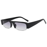 Daiiibabyyy  Japanese Retro Half Frame Rectangular Sunglasses Women Fashion Clear Lens Shades Glasses Sun Protection Anti Blue Light Glasses