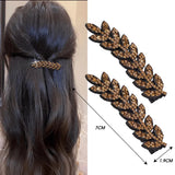 DAIIIBABYYY  -  2pcs Shiny Crystal Hair Clips Fashion Wheat Feathery Rhinestone Hairclip Broken Hair Tools Hairpins Wedding Headwear Accessory