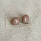 Daiiibabyyy  Women's Simple Colored Acrylic round Earrings Fashionable Jewelry Accessory