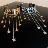 Daiiibabyyy  Korean Ins Star Fringe Open Bangles for Women Temperament Arm Chain Spice Sweet Cool Wind Y2k Fashion Hand Jewelry Goth Girl