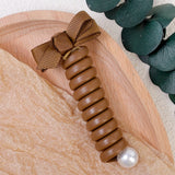 DAIIIBABYYY  -  2pcs Bow Elastic Rubber Bands for Women Girls Telephone Wire Hair Ties Loop Spiral Coil Hairbands Ponytail Holder Accessories