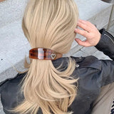Daiiibabyyy  1/2pcs French retro amber ins light luxury heart-shaped hair clip high-end feeling spring clip sweet cool style hair clip