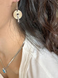 Daiiibabyyy  European and American Inlaid Rhinestone Round Pattern Pendant Drop Earring for Women  Niche High-end Girl Jewelry Wholesale