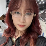 Daiiibabyyy  Korean Fashion Style Sun Glasses for Women Oval Shape Rimless Designer Sunglasses Women Campus Style Female Sunglass