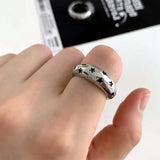 DAIIIBABYYY  -  2024 Gothic Unisex Star Ring Set Punk Grunge Cross Star Woman Man Jewelry Hip Hop Party Street Ring Accessories New Gift