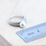 Daiiibabyyy White Pearls Silver 925 Jewelry Sets Wedding Natural Zircon Ring Earrings Pendants Necklace Set Bracelets Women Bridal Jewelry