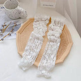 DAIIIBABYYY  -  2Pcs Lace Summer sunscreen Arm Sleeve UV protection Lace floral ice Sleeve Breathable Mesh Thin Driving and Cycling arm Cover