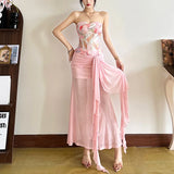 DAIIIBABYYY  -  Y2k Aesthetic Printing Bodycon Tube Tanks Vintage Harajuku Fairy Cropped Zipper Vest Women Streetwear Grunge Backless Camisole