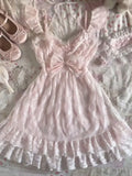 Daiiibabyyy  New Japanese Sweet Sexy Lace 2 Piece Set Chic Y2k Fairy Strap Dresses + Cardigan Korean Style Fashion High Street Retro Outfits