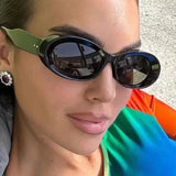 DAIIIBABYYY  -  Classic Rivet Brand Oval Sunglasses Women For Men Luxury Designer Vintage Sun Glasses Popular Punk Drive Jelly Pink Shades UV400