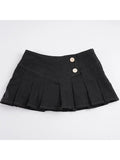 Daiiibabyyy  American Streetwear Vintage Solid High Waist A-LINE Folds All Match Skirts