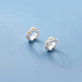 Daiiibabyyy New Korean Ins Daisy Flower Earrings Women's White Drip Oil Simple Temperament Earring Party Jewelry Gifts