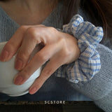 DAIIIBABYYY  -  Satin Silk Scrunchies for Hair Free Shipiping Ties Romantic Plaid Pattern Korean Fashion Hairstyle  Elastic Hair Rubber Bands