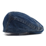 Daiiibabyyy  Four Seasons Denim Solid Newsboy Caps Men Washed Flat Peaked Cap Women Painter Beret Hats