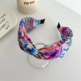 Daiiibabyyy  Wide Fabric Headbands For Women Girls Flower Knotted Hairbands Female Hair Bands Hair Hoops Hair Accessories