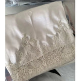 Daiiibabyyy  New Lace Patchwork Silk Surface Half Skirt Draped Glossy A-line Mid-length Skirt Women Spring Autumn Elegant Demeanor Lace Skirt