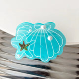 Daiiibabyyy  New Ocean Series Pearl Shell Hairpin Grab Clip Personalized Creative Shark Clip Back Head Disc Hair Grab Hair Accessories