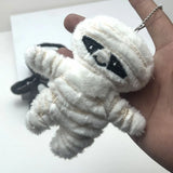 Daiiibabyyy  Cute Skeleton Halloween Plush Keychain Skull Stuffed Bag Pendant Keyring Mummy Style Key Hanging Bag Decoration