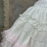 Daiiibabyyy  Patchwork Solid White Pink Woman Cute Ballet Sweet Cake Skirt Lace Y2k Mini Skater High Waisted Korean Fluffy Skirt Hot Girls