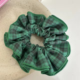 DAIIIBABYYY  -  Ins Hot Sale Fashion Colorful Plaid Cloth Elastic Scrunchie Advanced Fabrics Hair Rope Hair Accessories