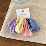 DAIIIBABYYY  -  Wholesale 4 Pieces A Set Soft High Elastic Scrunchie Wide Edge Seam Free Hair Rope Simple Retro Ponytail Rubber Band