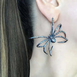 Daiiibabyyy  Gothic Metal Spider Pendant Earrings for Women Exaggerated Gold Color Big Spider Personality Earrings Party Jewelry Gifts