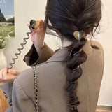 DAIIIBABYYY  -  Minimalist Bubble Braid Headband High-quality and Caring Phone Line Hair Loop Tied Ponytail Braid Hair Rope headband