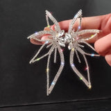 Daiiibabyyy New Luxury Fashion Exaggerated Zircon Maple Leaf Flower Stud Earrings for Women Personality Statement Party Jewelry Gift