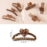 Daiiibabyyy  1PC Women's Leopard Print Hair Clips, Cute Large Heart-Shaped Strong Styling Anti-Slip Hair Accessories, Suitable for Hair Clips