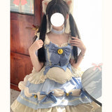 DAIIIBABYYY  -  Japan Lolita Dress Cream Little Honey Maid Costume Blue Lolita Dresses Show Japanese Outfit Dress