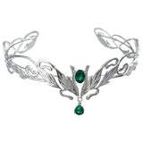 Daiiibabyyy  Fashion Vintage King Round Elves Crown Elegant Baroque Princess Diadems Leaf Leaves Punk Alloy Rhinestone Headdress Bridal Party