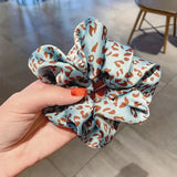DAIIIBABYYY  -  Korean Fashion Leopard Plaid Scrunchies Simple Elegant Black White Dots Hair Ties Ropes Women Rubber Band Preppy Chic Headwear