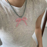 DAIIIBABYYY  -  Trendy Colorful Sweet Cool Y2k Bead Choker Necklace for Women Girls Fun Cute Beaded Necklace Party Jewelry Gift