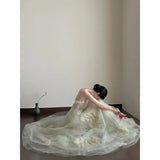 Daiiibabyyy  Korea Simple Spaghetti Strap Wedding Dress Photoshoot A Line Square Collar Bridal Gown Long Party Evening Dresses Customized