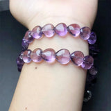 DAIIIBABYYY  -  Natural Amethyst Heart Bracelet Reiki Gemstone Fashion Jewelry Fengshui Women Healing Lucky Energy Gift 1pcs