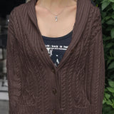 Daiiibabyyy  New Autumn/Winter Fashion Casual Long Sleeve V-neck Knitting Solid Color Loose Fit Single Breasted Sweater,4 Colors