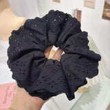 Daiiibabyyy  Large Elastic Hair Bands Rubber Bands Headwear 20cm Women Lace Scrunchies Ponytail Holders Tie Hair Hoop Large Plaid Scrunchy