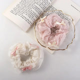 Daiiibabyyy Ins Simple Cute Bow Hair Scrunchies French Style Large Intestine Hair Ring Elegant Lady Y2K Hair Band