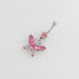 Daiiibabyyy  Y2K Jewelry Stainless Steel Crystal Butterfly Belly Button Rings Sexy Accessory Shiny Body Piercing Korean Charm Belly Piercing