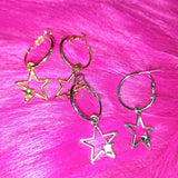 Daiiibabyyy  Y2K Star Hoop Earrings Punk Aesthetic Egirl Jewelry DIY Cool Earrings for Women Grunge Accessories Korean Fashion Earrings