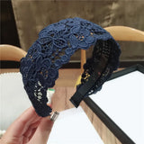 DAIIIBABYYY  -  Fashion Women Lace Hairbands Wide Hair Hoop No-slip Lady Flower Hollow Headbands with Teeth Elegant Female Hair Accessories