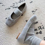 Daiiibabyyy  New Flats Women Ballet Dance Shoes Suede Bow Shallow Loafers Shoes Dress Fashion Autumn Casual Luxury Cozy Zapatos De Mujer