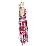 DAIIIBABYYY  -  Summer New Women's Fashion Sexy Printed Neck Medium And Long Dress
