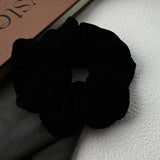 DAIIIBABYYY  -  Fashion Winter Headwear Black Velet curled edge Scrunchies for Hair Lady Elegant Hair Ties Elastic Hair  Bands Hair Accessories