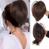 Daiiibabyyy  Synthetic Messy Bun Hair Piece Scrunchies for Women Straight Chignon Ponytail Clip in Hair Extensions Tousled Updo