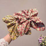 Daiiibabyyy  Floral Fabric Square Hair Ring for Woman Elegant High Elastic Hair Rope Fashionable Girl Does Not Hurt The Hair Hair tie Scrunch
