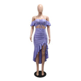 Daiiibabyyy  2 Pieces Sets for Woman 2025 Summer New Blouse Off the Shoulder & Mermaid Skirts Sexy Ladies Outfits Matching Skirts Sets Cloth
